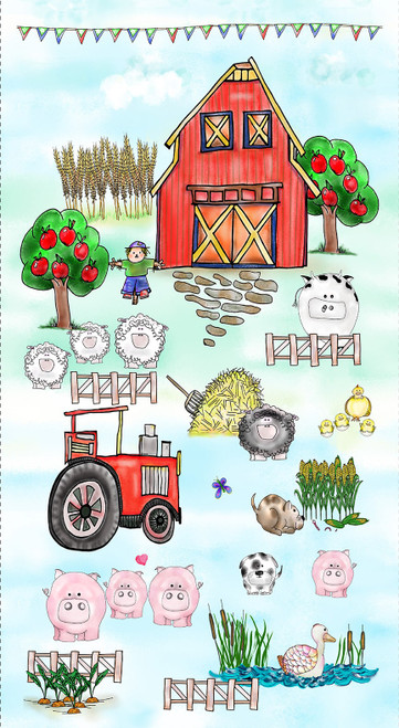 7158P-11 Soft Blue|| A Trip to the Farm